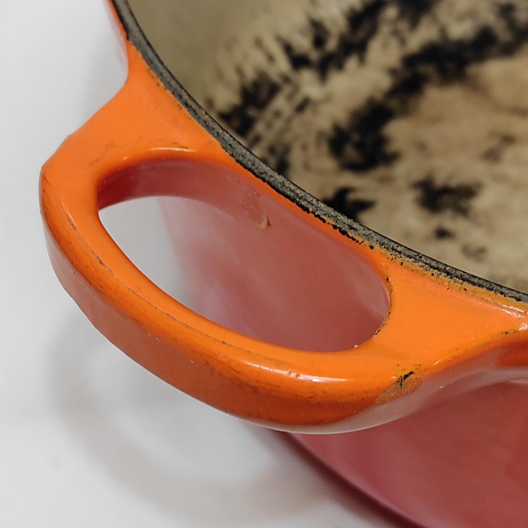 ル・クルーゼ ココットロンド 20cm オレンジ フランス製 両手鍋 m1197