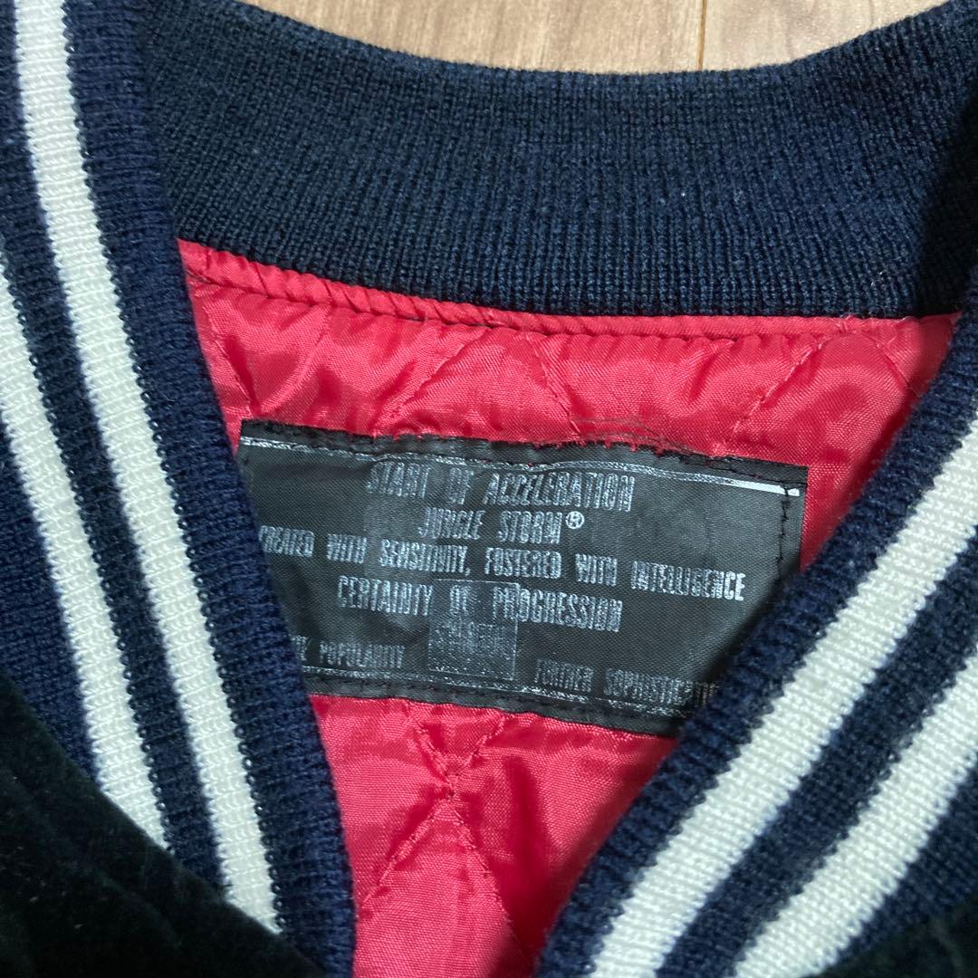 ベロア 別珍スカジャン jungle storms 刺繍風神