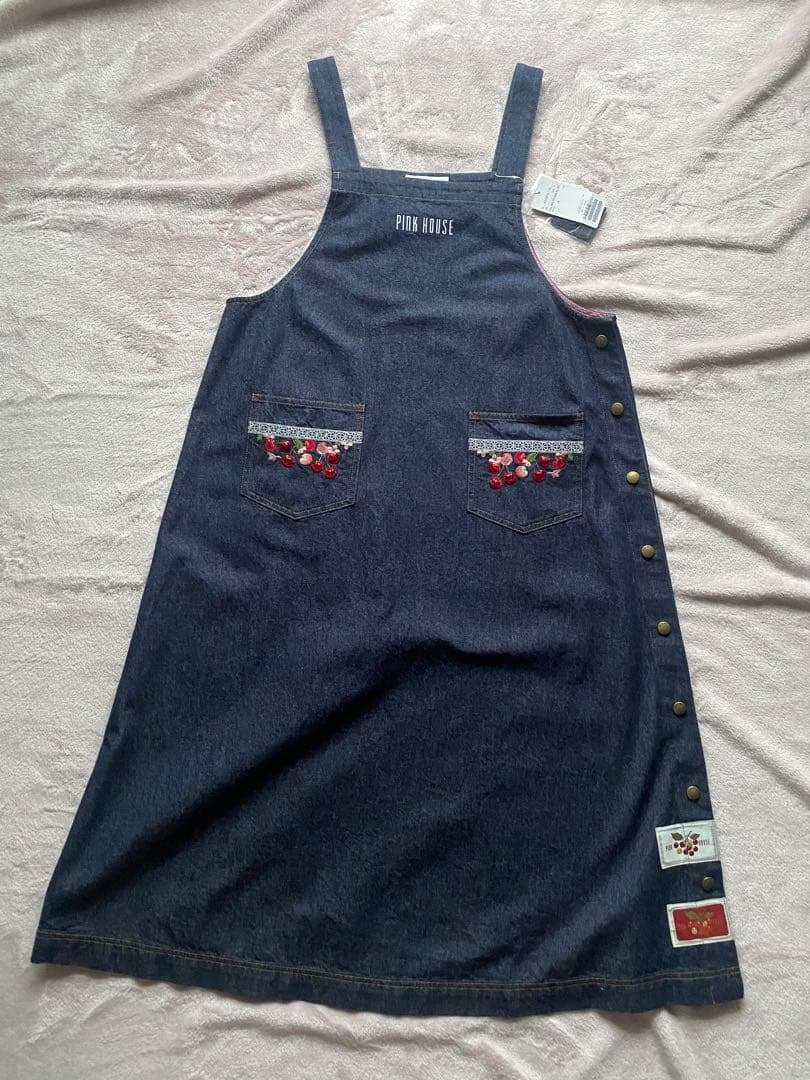 Pink House デニムサロペット