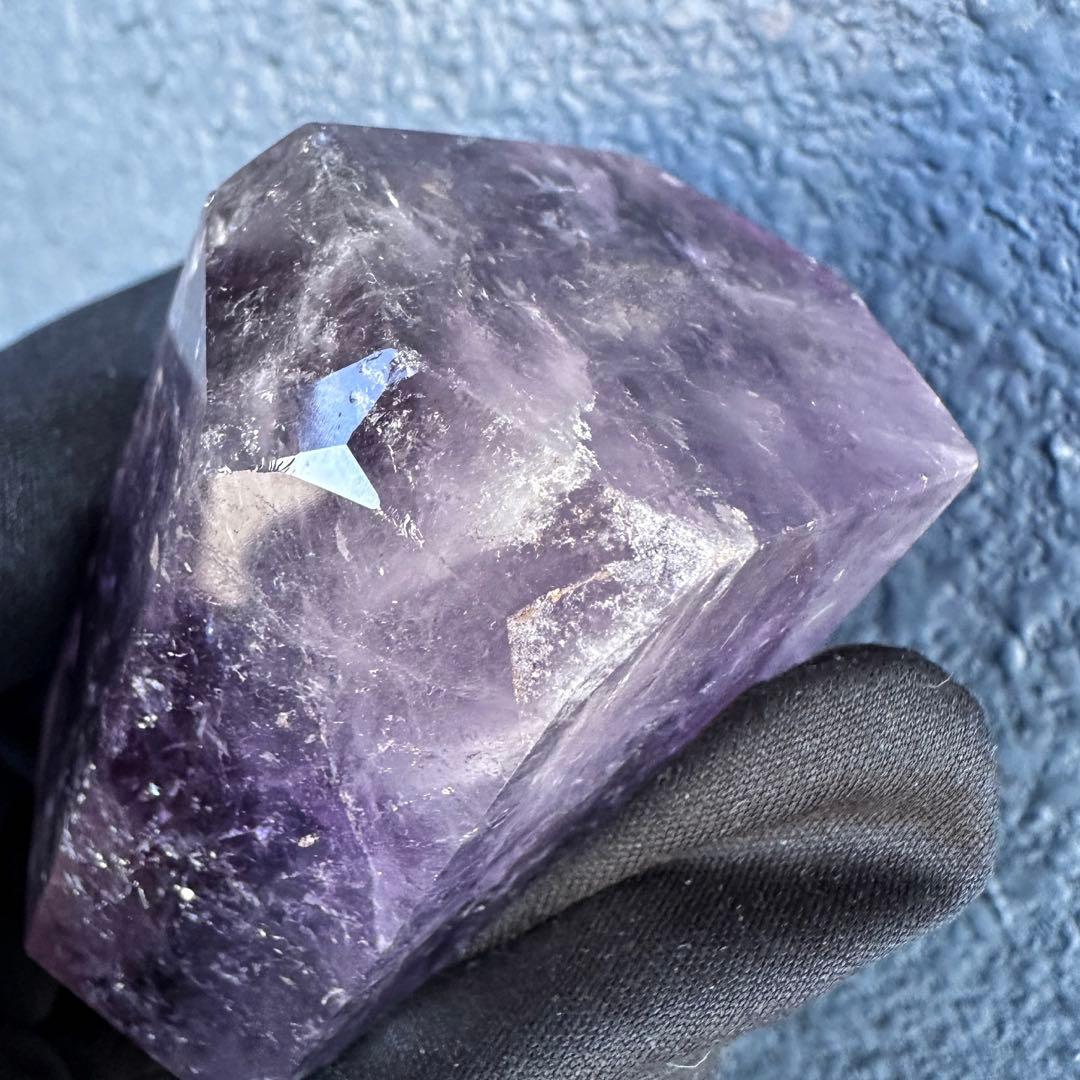 虹入り水晶☆レインボー☆アメトリン 六角柱 パワーストーン天然石 原石A1391