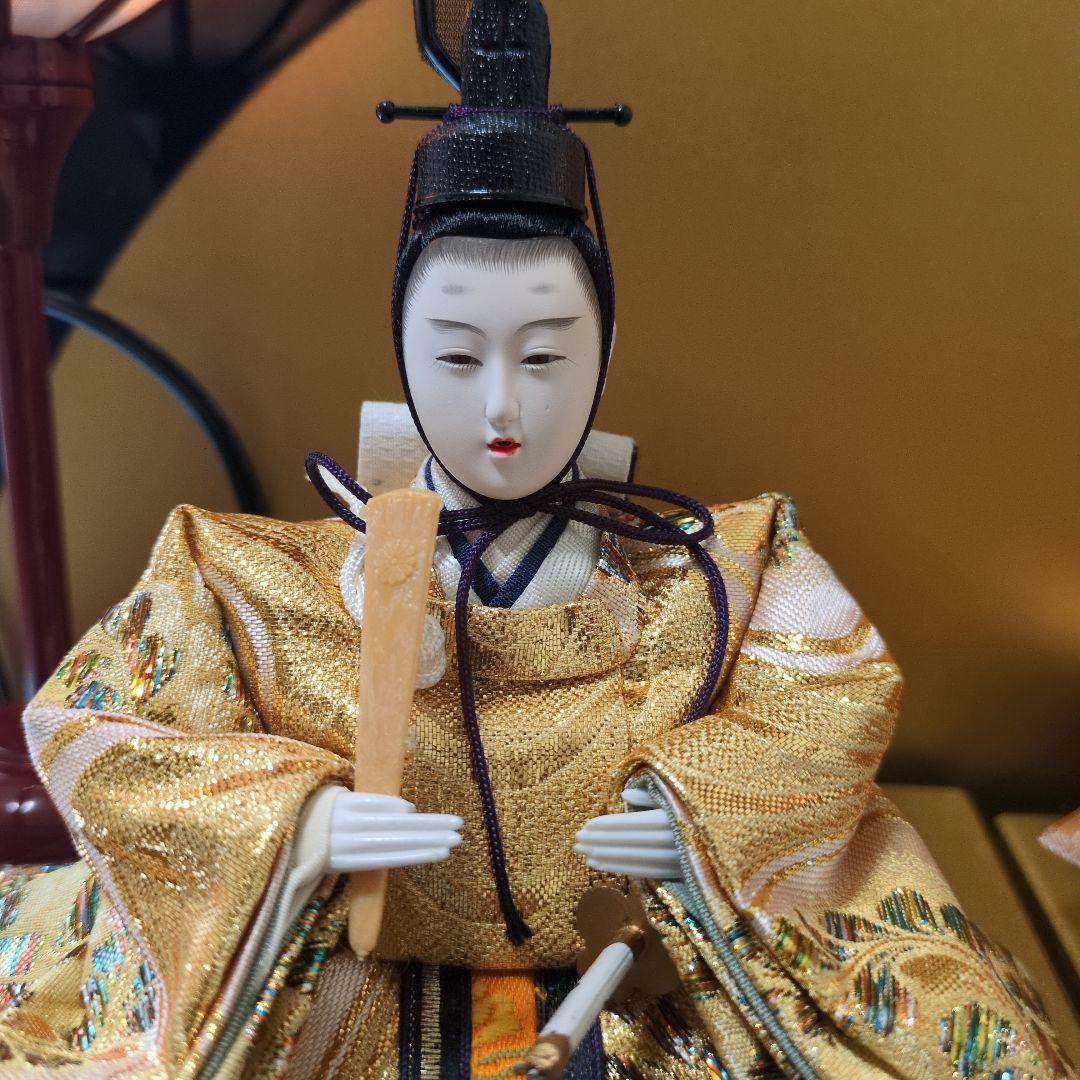 雛人形 ガラスケース入り　ライト付き　オルゴール付き