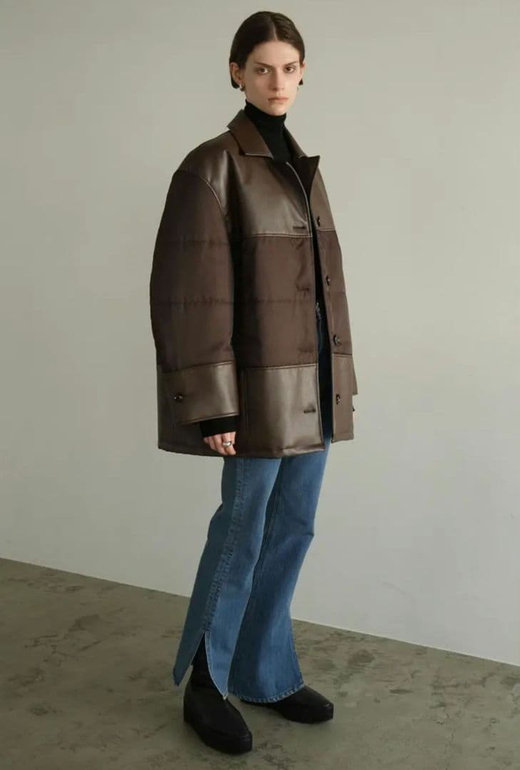 ジャケット・アウター LEATHER SWITCHING OVER JACKET