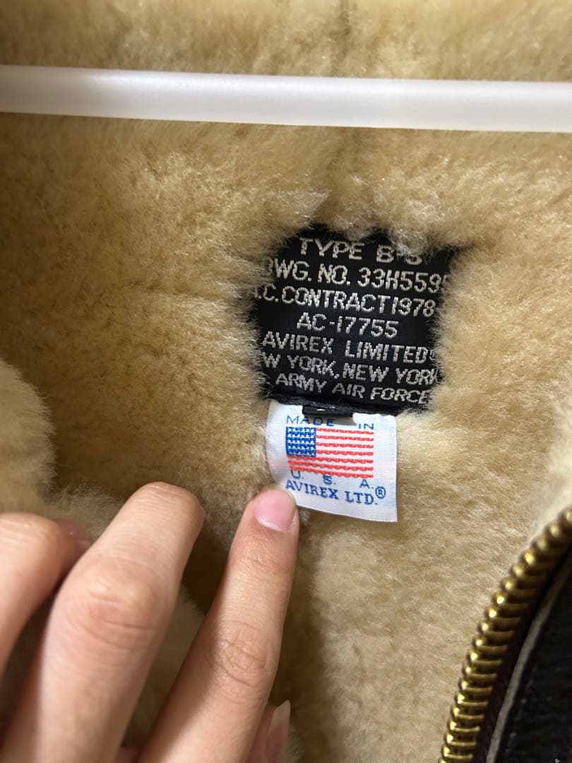 【新品未使用】AVIREX B-3 ムートン フライトジャケット