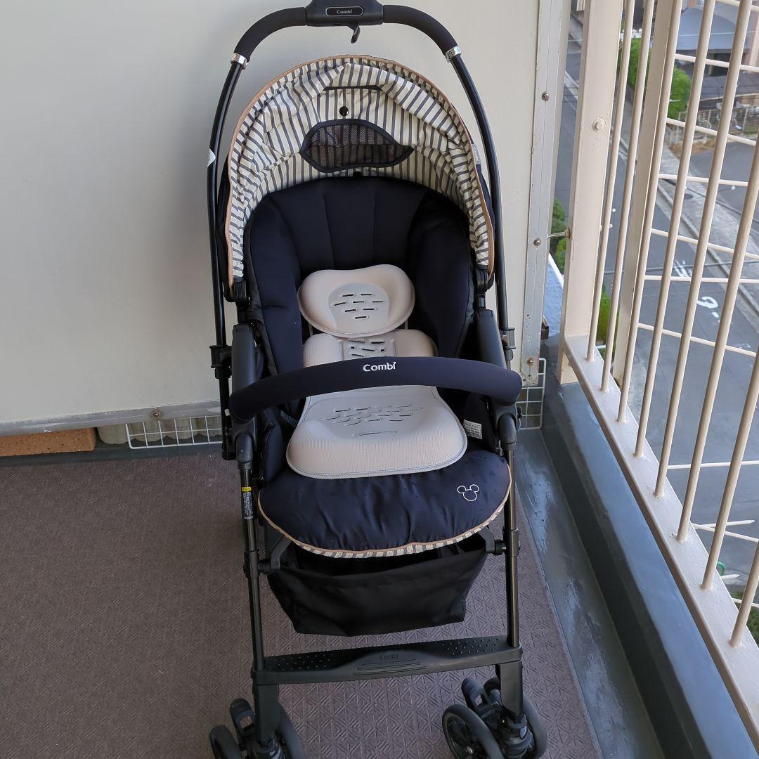 三連休限定値下げ　Combi ネイビー ベビーカーmickey version