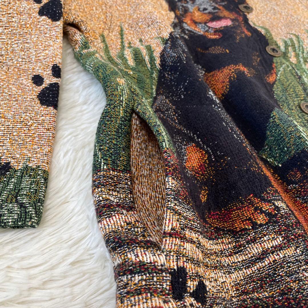 希少✨️SUGAR STREET WEAVERS USA製 ゴブラン織り 犬柄