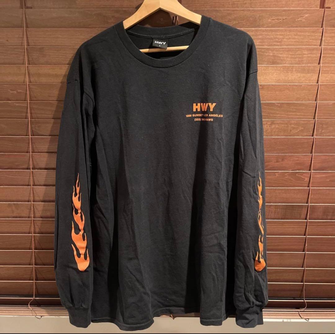 HWY ハイウェイ フレイムプリント ロンT Tシャツ 長袖 L カットソー