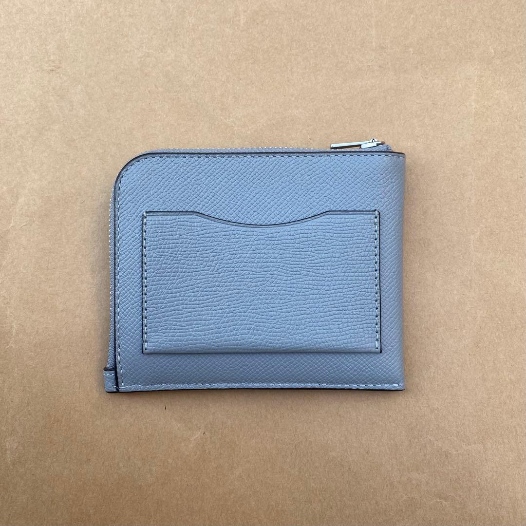 折り財布＋Lジップ財布　グレーブルー　２点セット