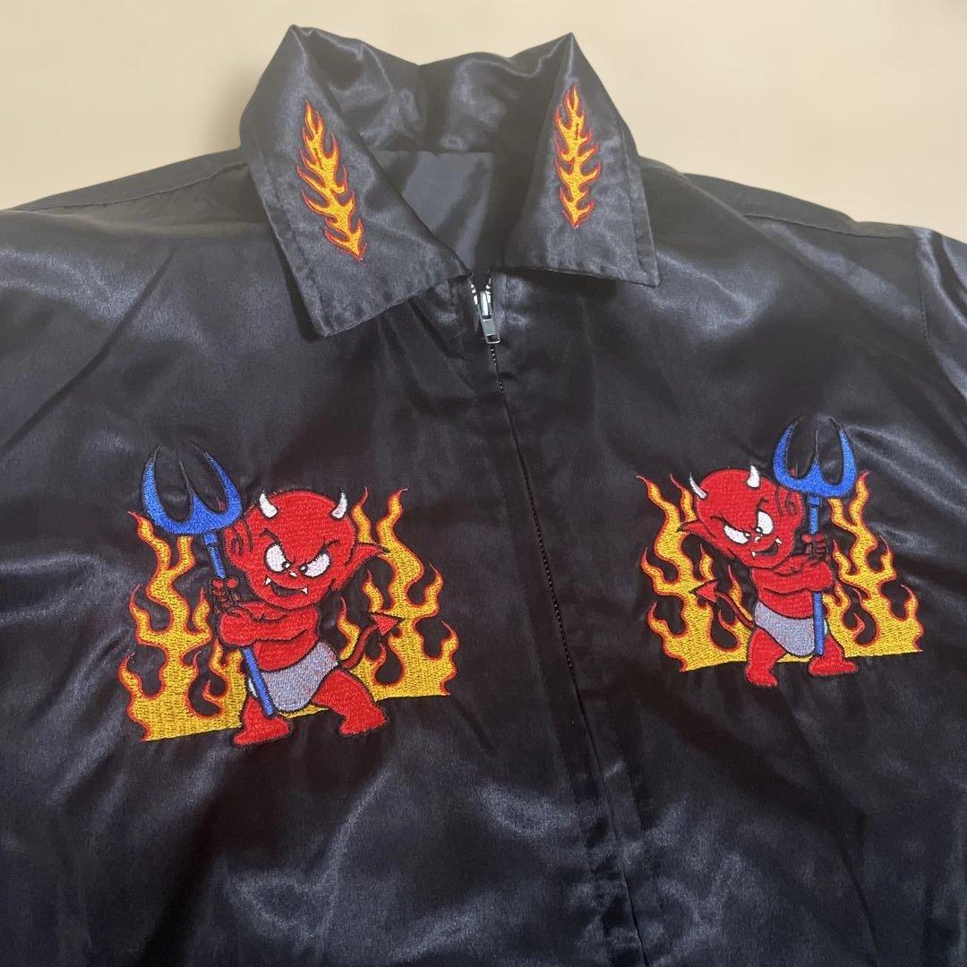 日本製　RED DEVILS サテンジャケット　スカジャン　ベトジャン