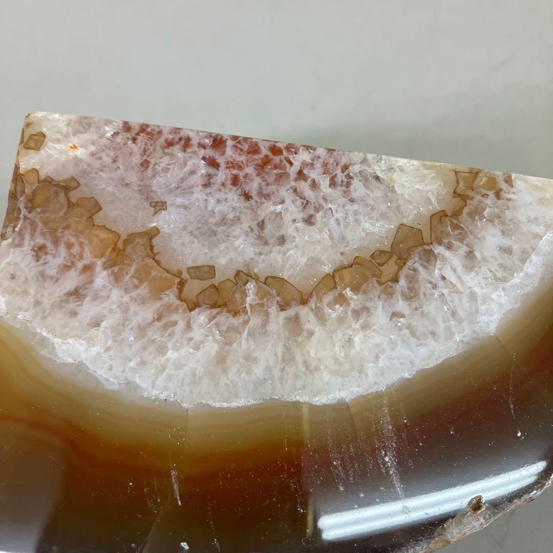 E-壁 天然石 瑪瑙 アゲート スライス 原石 ジオード 置物 パワーストーン