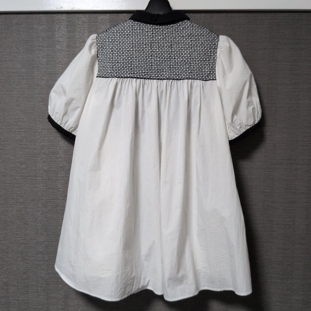 ユナイテッドアローズ エンブロイダリー コンビ ショートスリーブ ブラウス