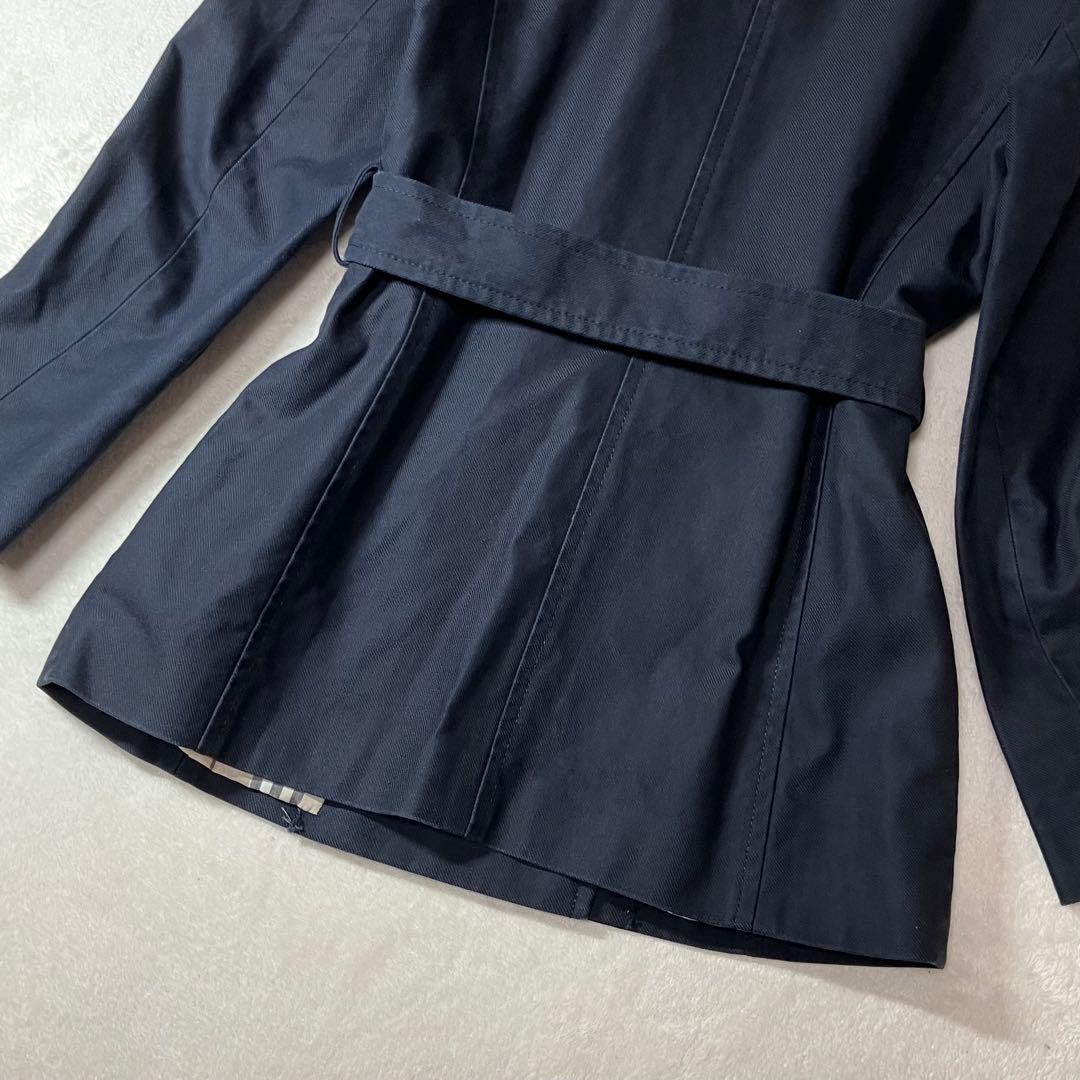 [美品] バーバリーブルーレーベル　トレンチコート　ハーフコート　裏ノバチェック