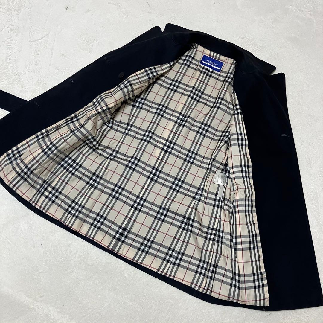 [美品] バーバリーブルーレーベル　トレンチコート　ハーフコート　裏ノバチェック