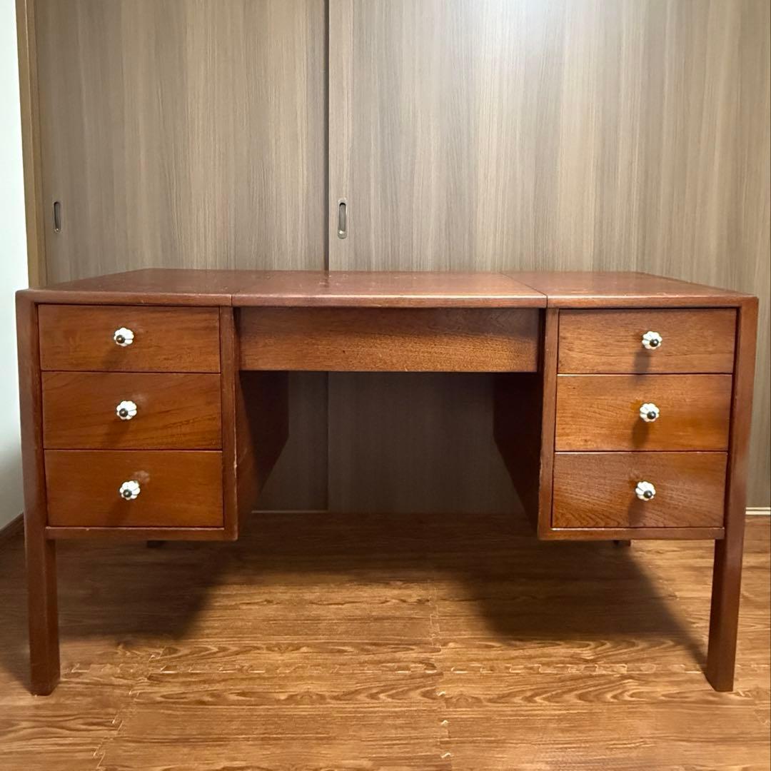 【現地引取】北欧デンマーク ミッドセンチュリー デスクドレッサー 無垢板