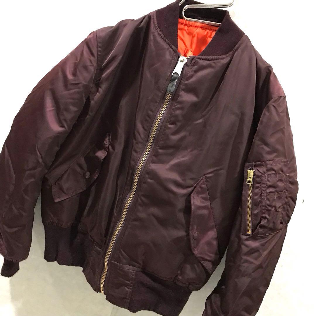 90s USA製 ALPHA MA-1 フライトジャケット 希少カラー 丈短 S