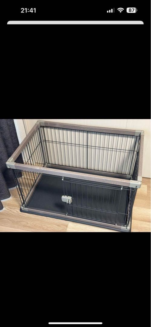 グレー木目　ペット用ケージ