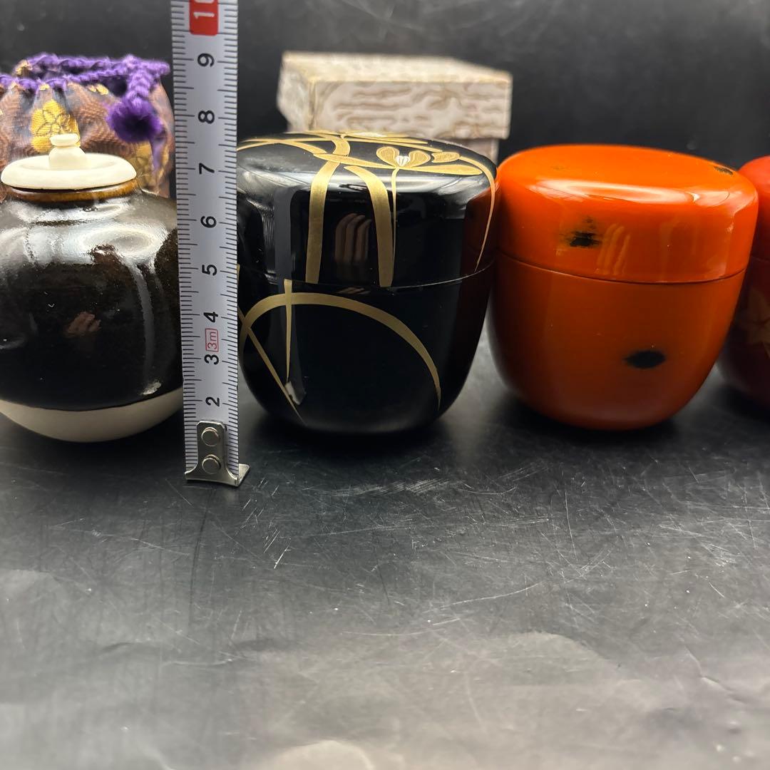 茶道具　棗　なつめ　茶入　根来塗