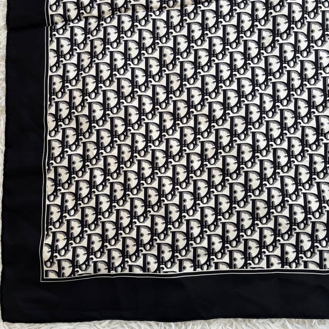 Christian Diorディオール トロッター柄 シルク スカーフ ブラック
