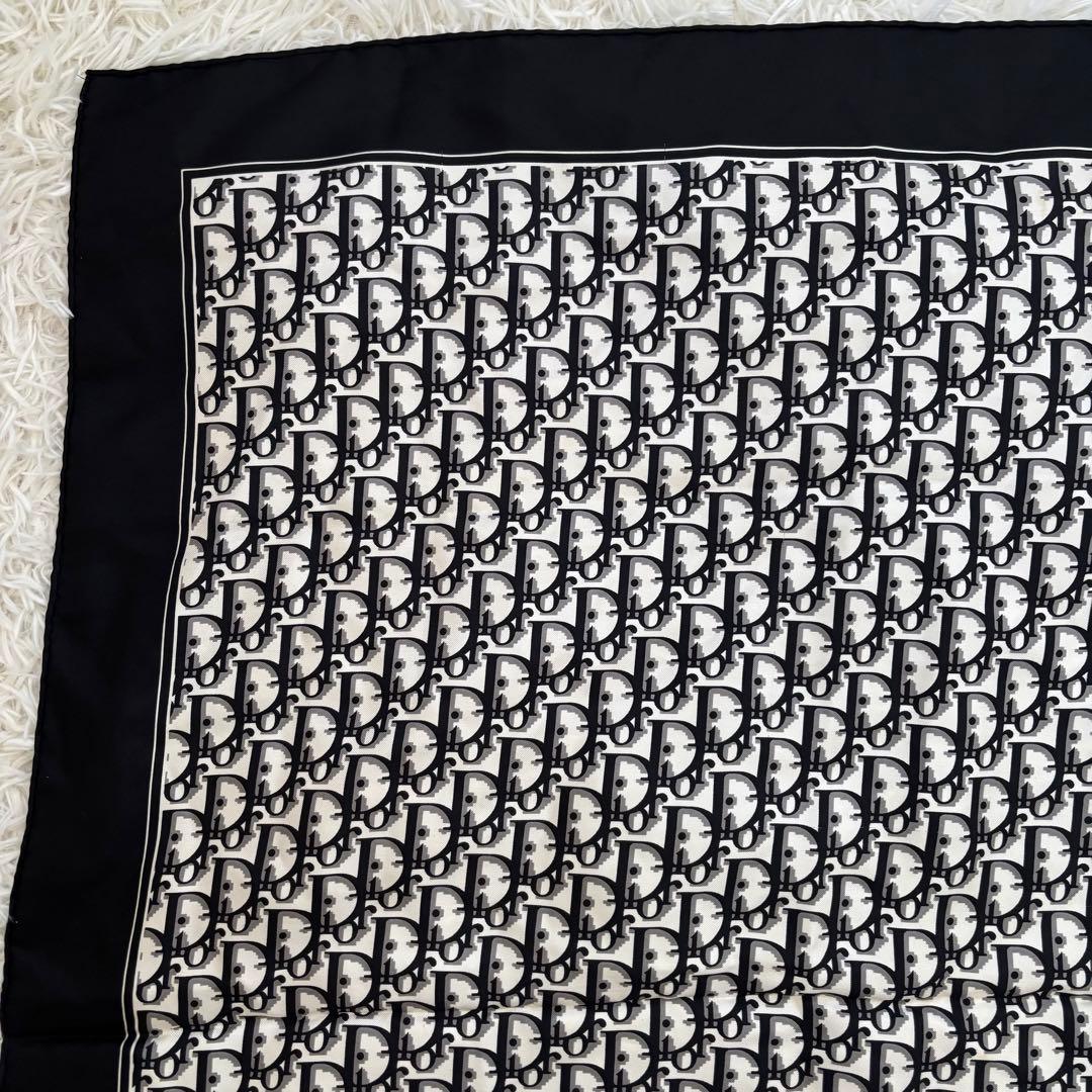 Christian Diorディオール トロッター柄 シルク スカーフ ブラック