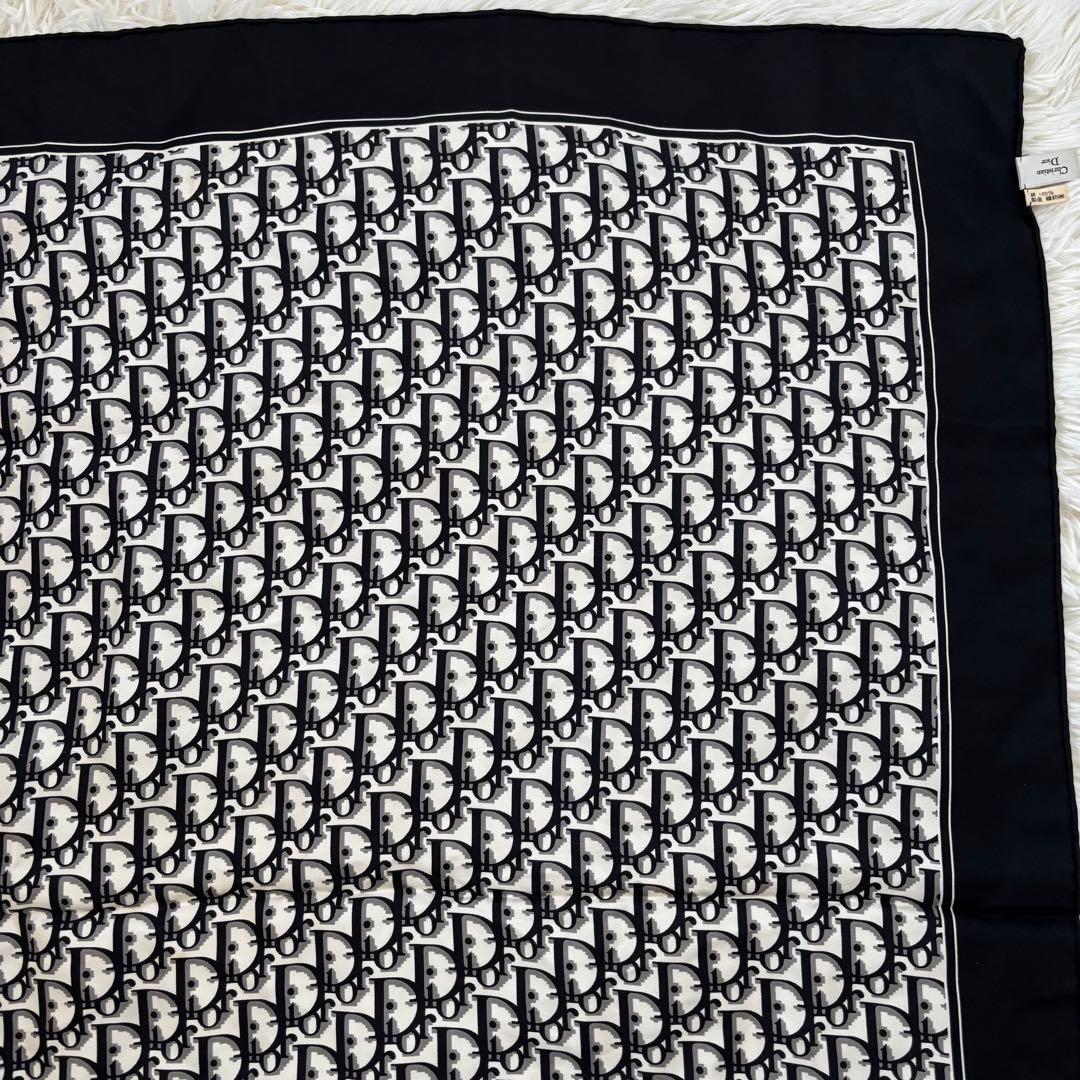 Christian Diorディオール トロッター柄 シルク スカーフ ブラック