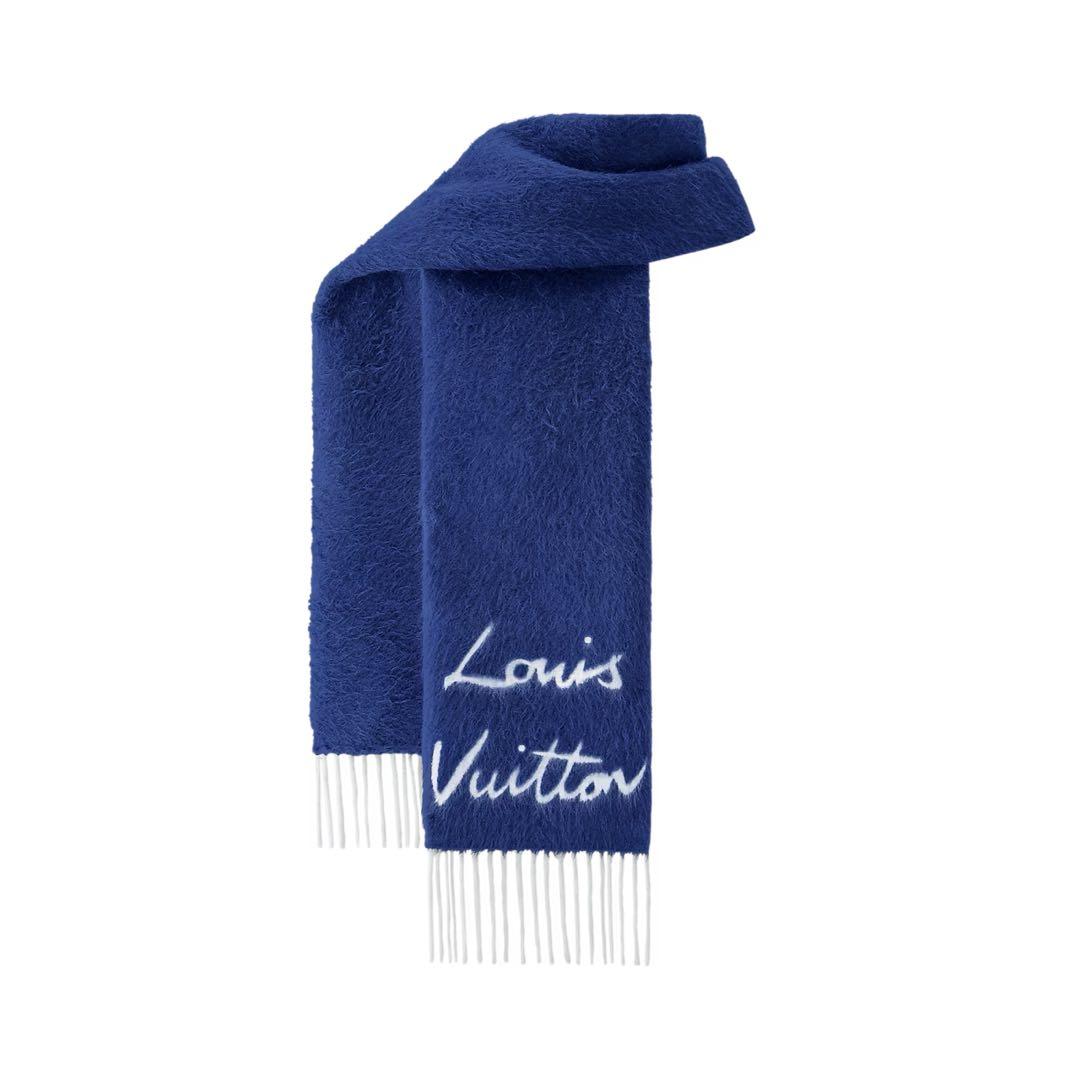 Louis Vuitton ネイビー マフラー 箱付き