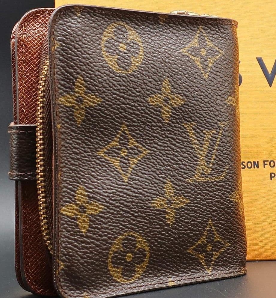 正規品 ヴィトン 財布 モノグラム コンパクトジップ スペイン製 ショッパー