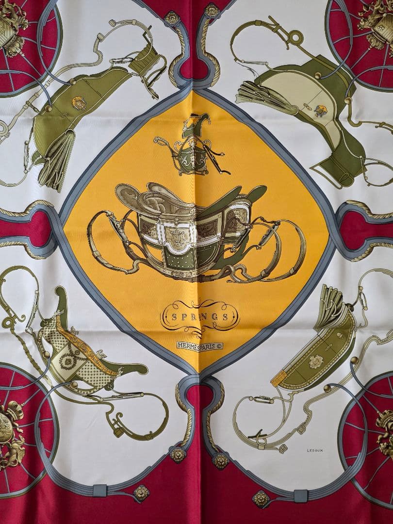 美品 HERMES SPRINGS ースカーフ カレ90