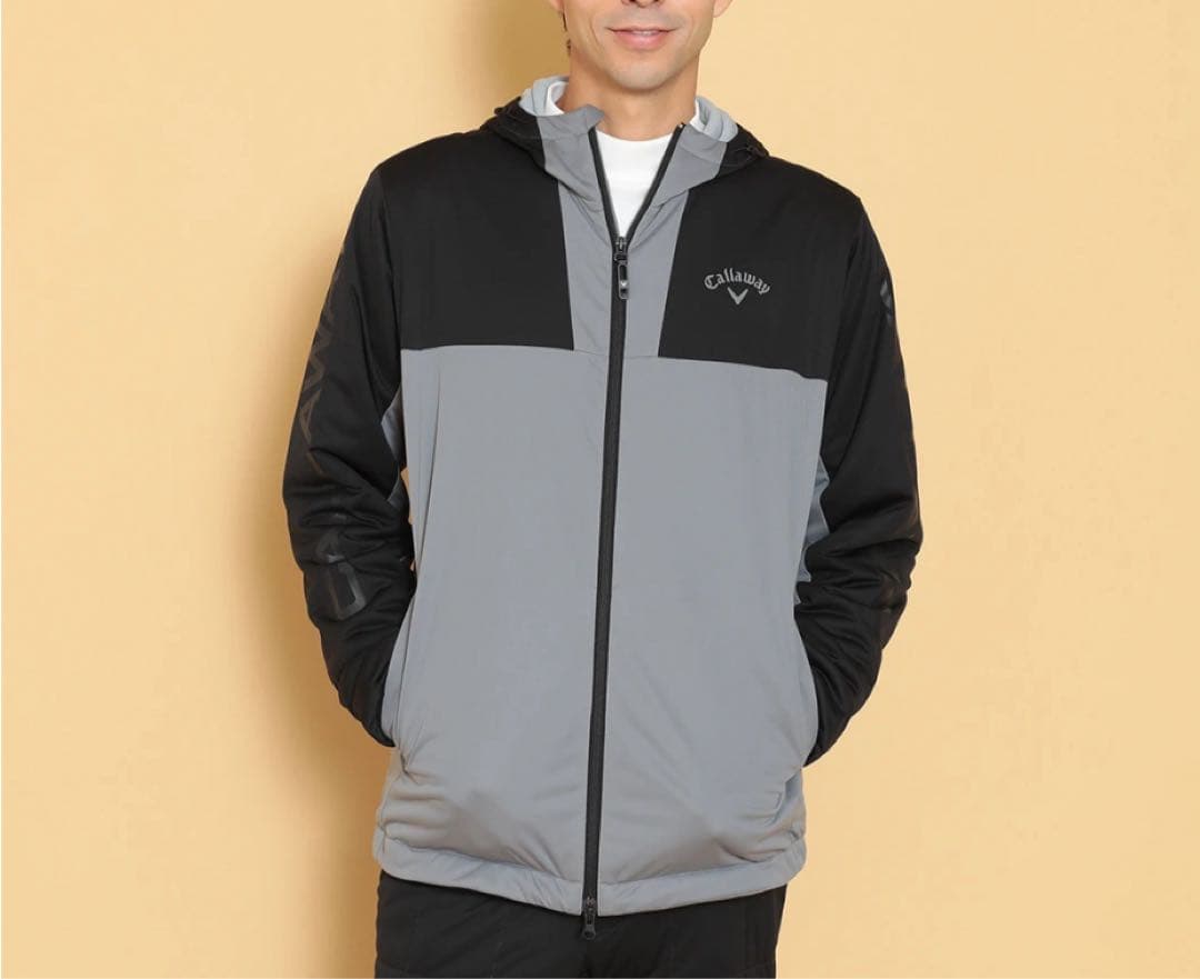 新品　キャロウェイ　ジャケット　ブルゾン　中綿　フーディ　フルジップ　グレー　L