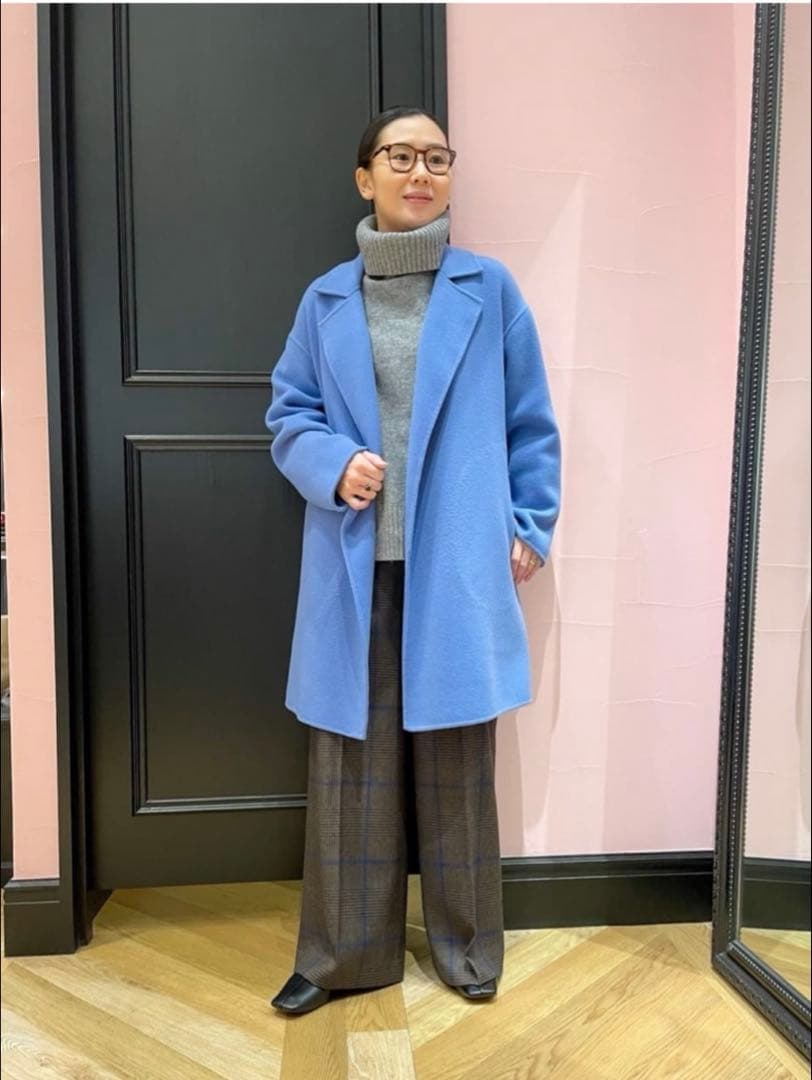 DRESSTERIOR ミドル丈リバーコート 34 ネイビー