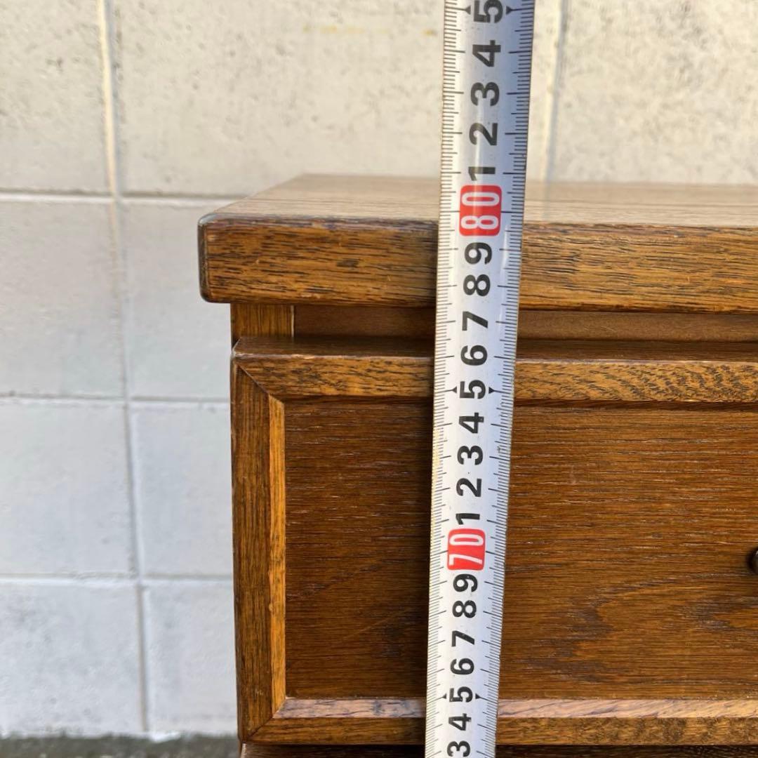 オーク材木製家具◾️パラマウントベッド 脚×キャスター付き チェスト キャビネット