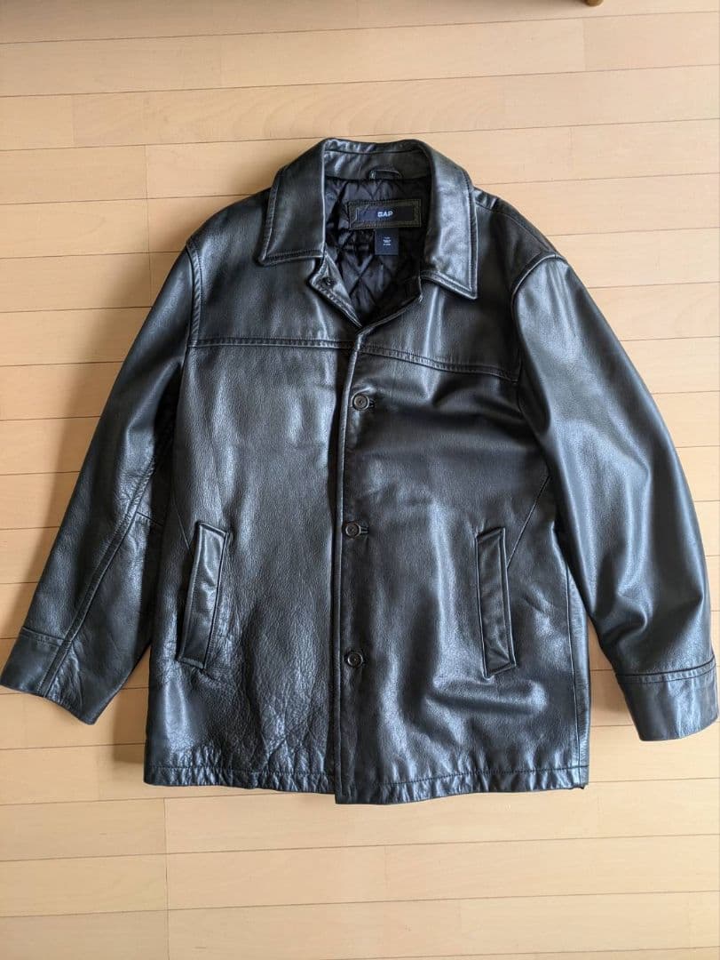 黒 レザー ジャケット　カーコート　GAP　OVY おおふじゆうや