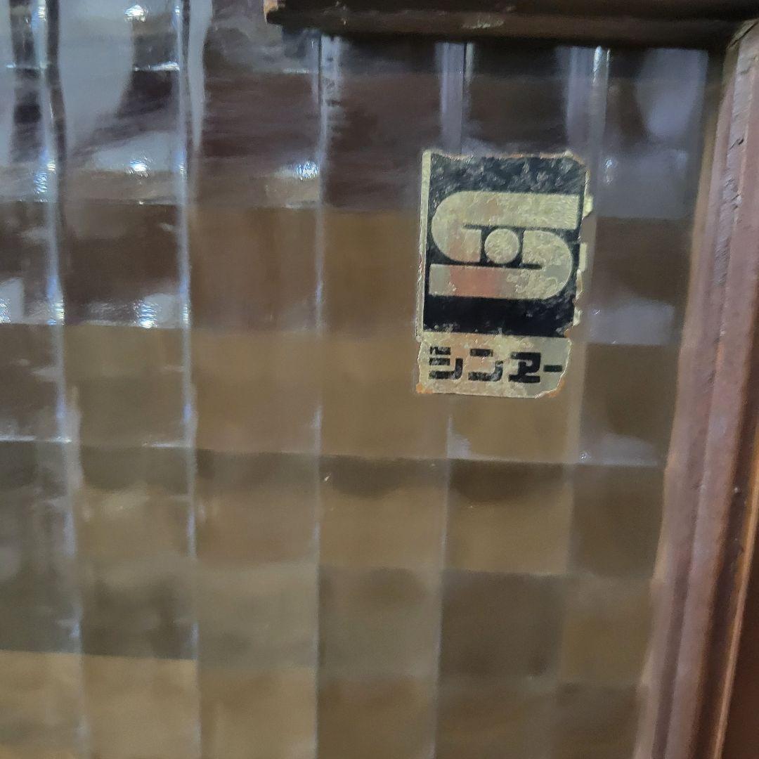 昭和レトロ 木製 食器棚 ガラス扉 収納棚 キャビネット 古家具