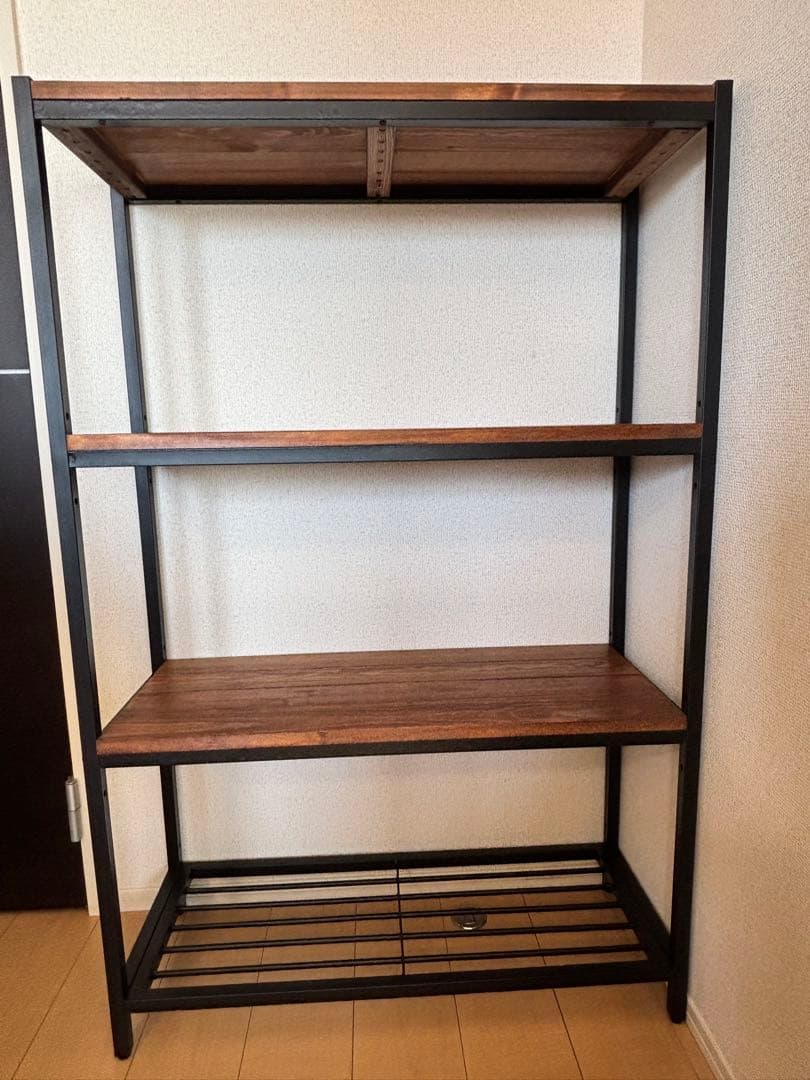 組立済　収納棚 木製　オープンラック 4段シェルフ TABAS ラック　ヴィン