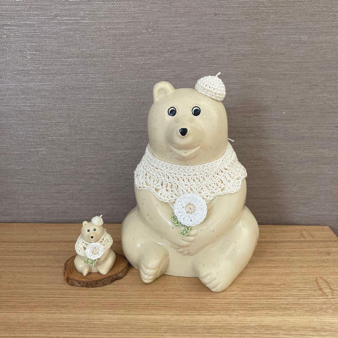 しろくま貯金箱&ガチャしろくま　まるいお花 6点セット