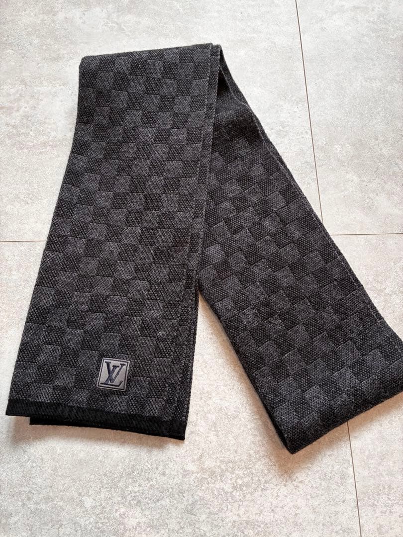 LOUIS VUITTON ルイヴィトン マフラー ダミエ ブラック