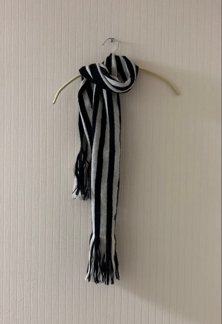 Saint Laurent Paris AW19 ストライプ　フリンジ　マフラー