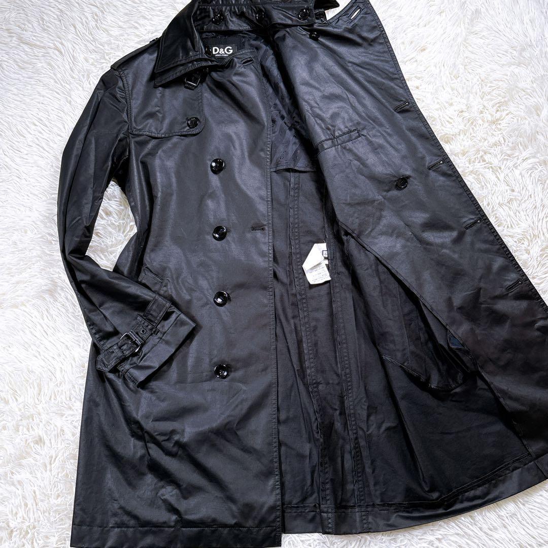 【サイズ50☆大きめ】ドルチェ&ガッバーナ　トレンチコート　黒　ビジネス