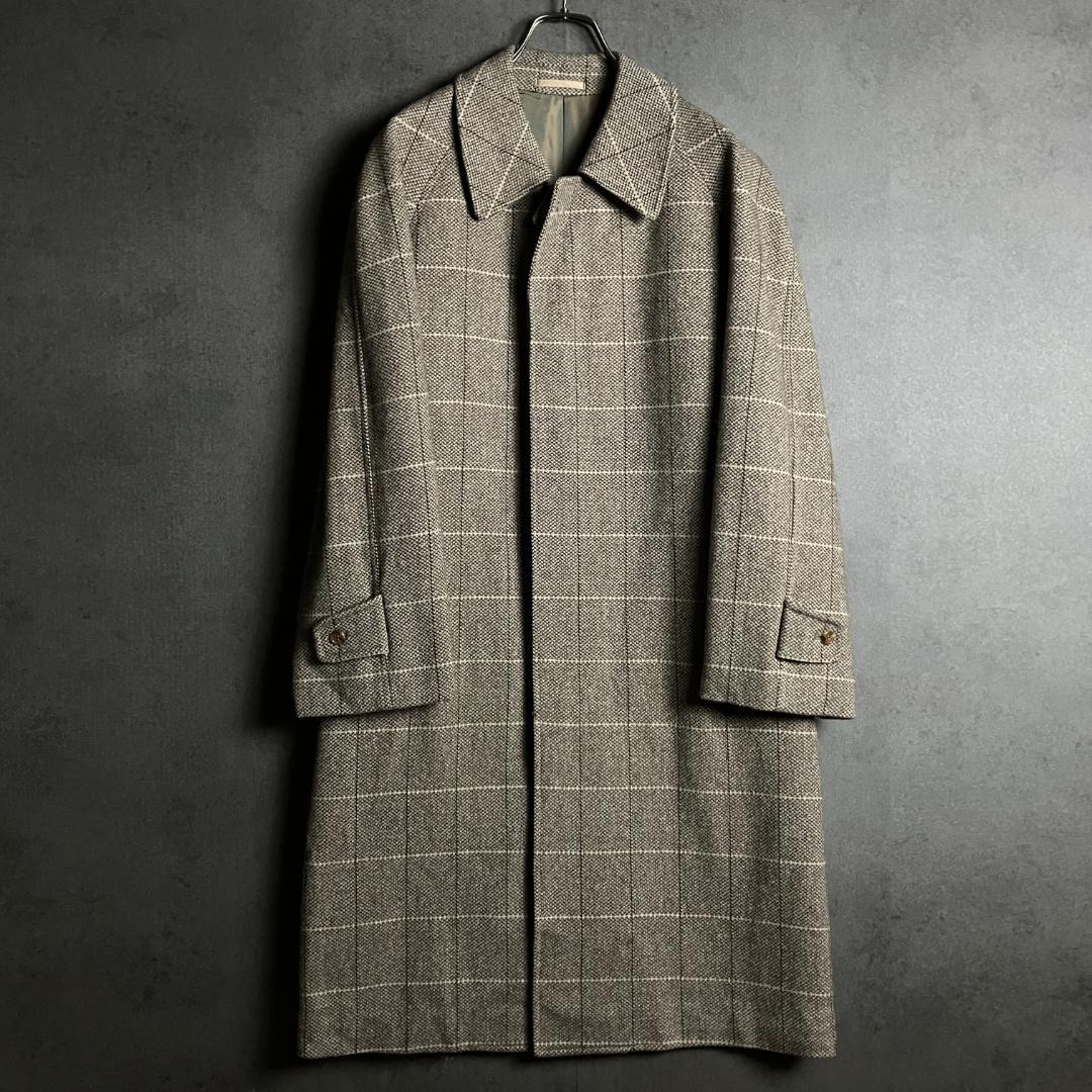 上質ツイード ロングコート ベージュ L 美品 メンズ 冬 上品