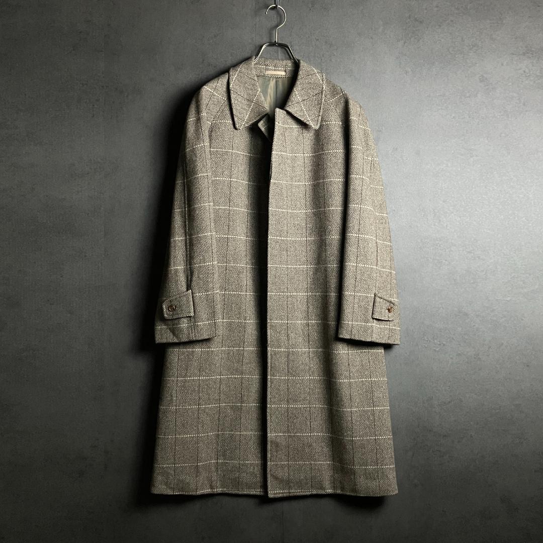 上質ツイード ロングコート ベージュ L 美品 メンズ 冬 上品