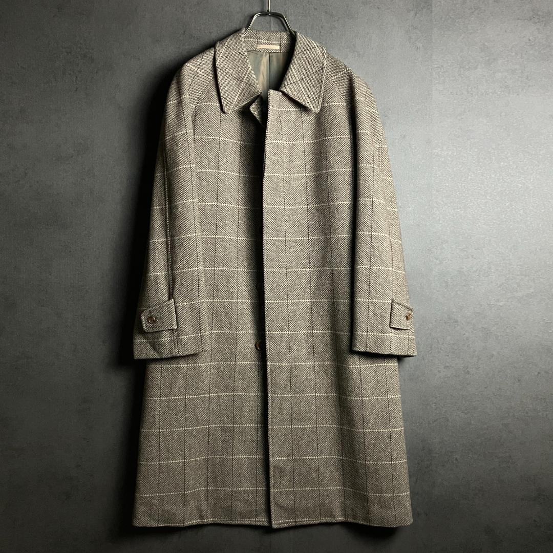 上質ツイード ロングコート ベージュ L 美品 メンズ 冬 上品