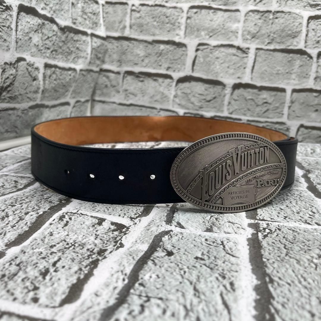 ルイヴィトン エルドラド シルバープレート レザー 黒 ブラック95サイズ