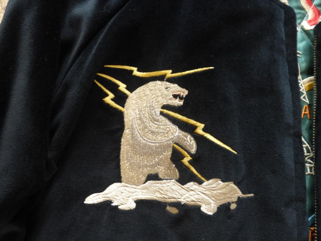 ☆テーラー東洋◆スカジャン《 ポーラーベア × アラスカマップ 》別珍XL☆