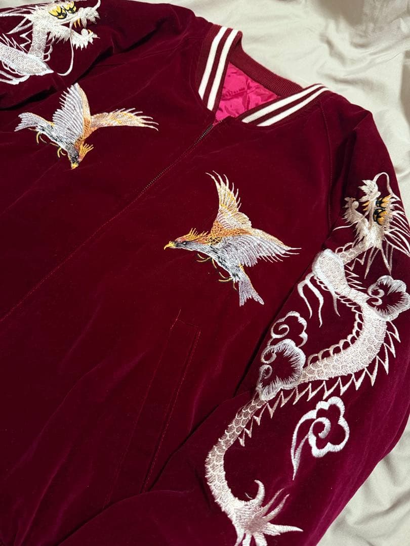 90s vintage 別珍 ワシ 龍 日本限定 スカジャン unisex