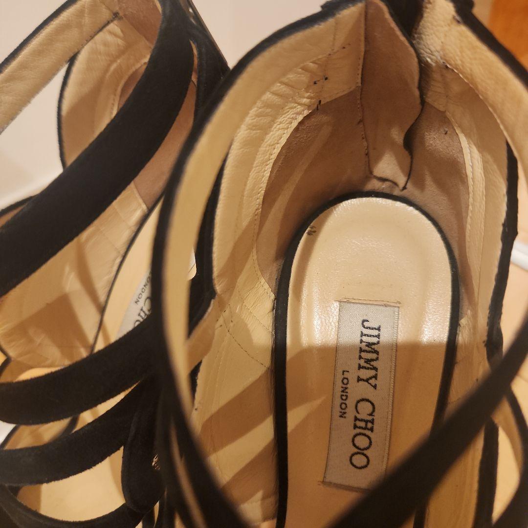 【ヨウ】Jimmy Choo/ジミーチュウ　ハイヒール　黒/シルバー