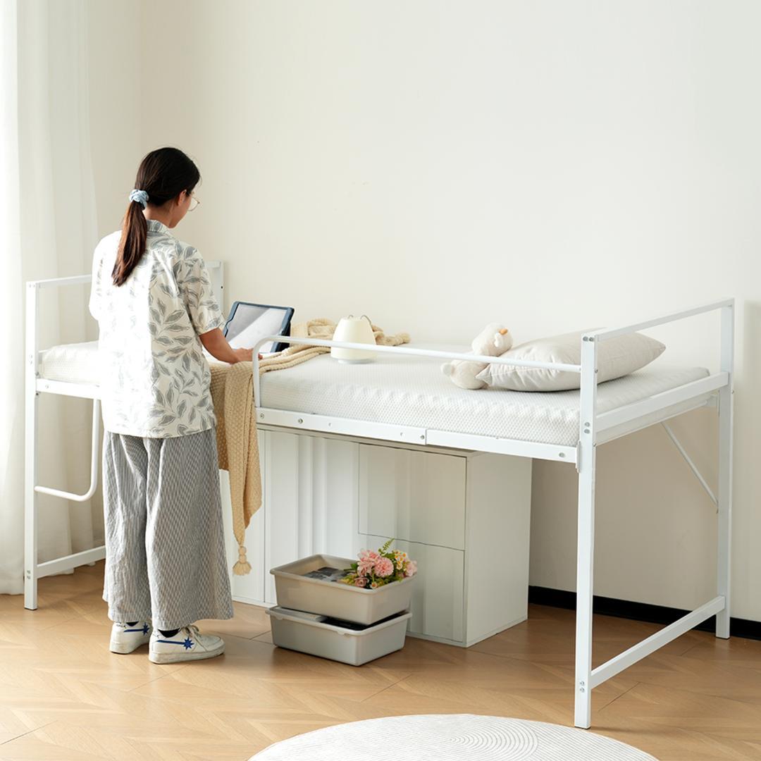 【新品】ロフトベッド 高さ110cm シングル パイプベッド 北欧風 スチール