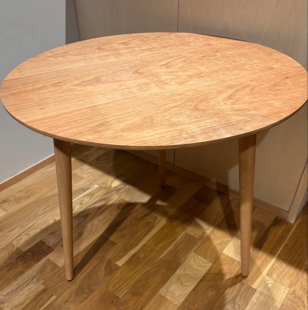 ビスコット　3本足ラウンドダイニング80cm 天然突板 日本製