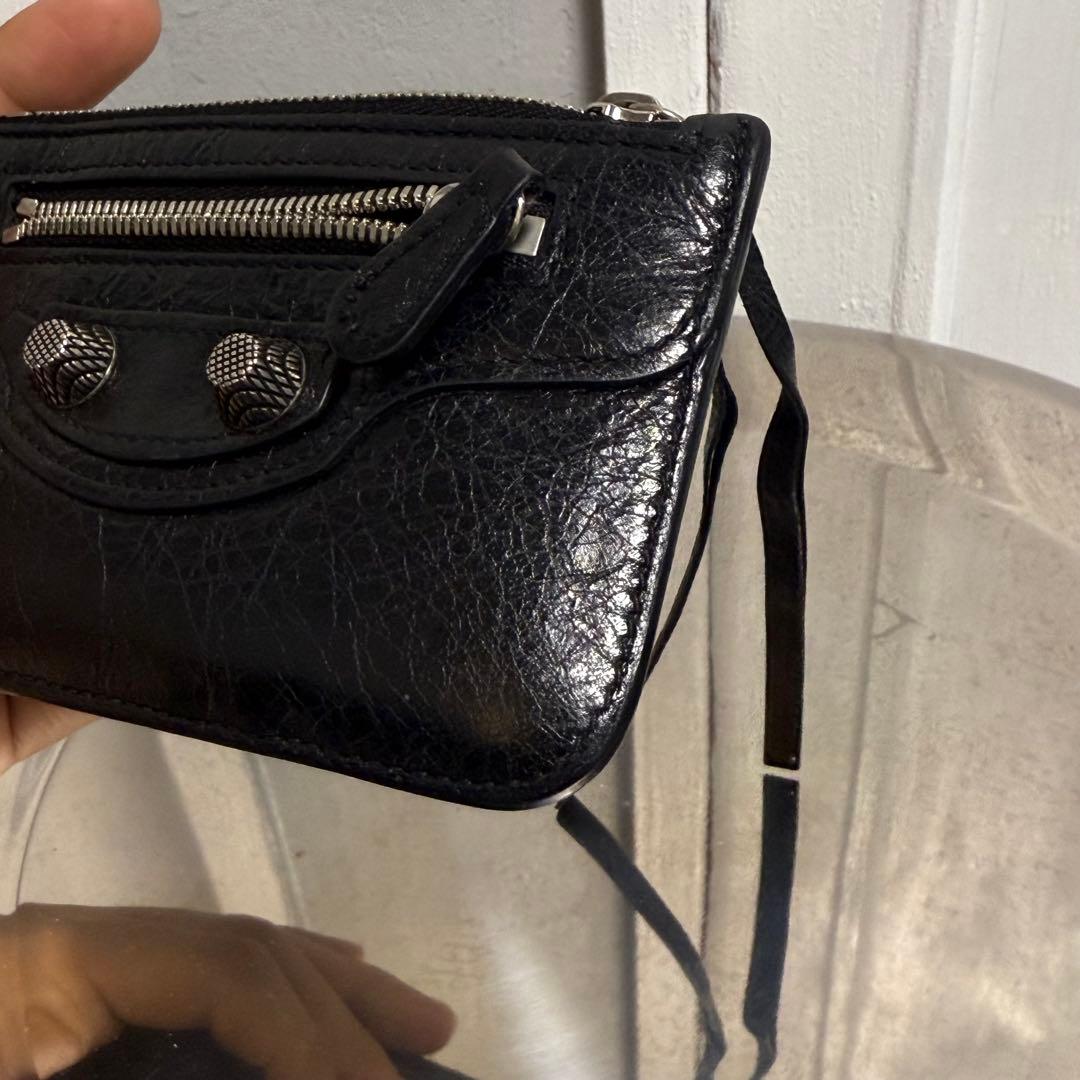 balenciaga バレンシアガ　フラグメントケース　ケース　レザー　黒