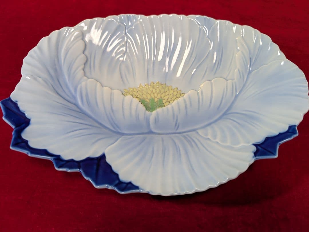 牡丹彫　取り皿一式　深川製磁