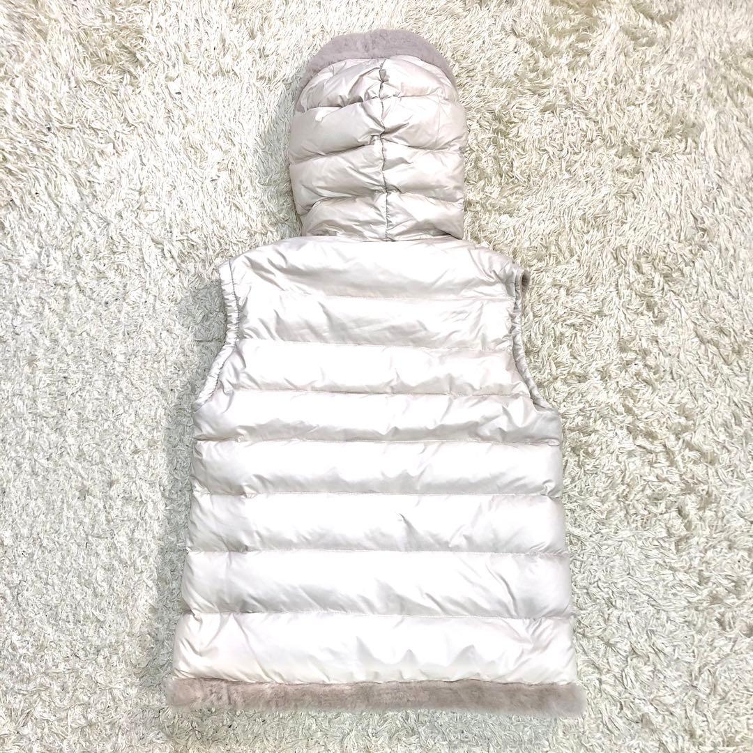 美品✨エンメティ ダウンベスト ムートン ボア トグルボタン アイボリー L相当