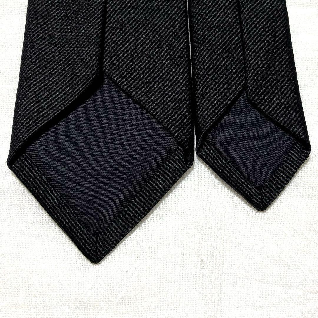 新品　サンローラン　ネクタイ　黒ブラック　無地ソリッド　ナロータイ　タグ付　箱付