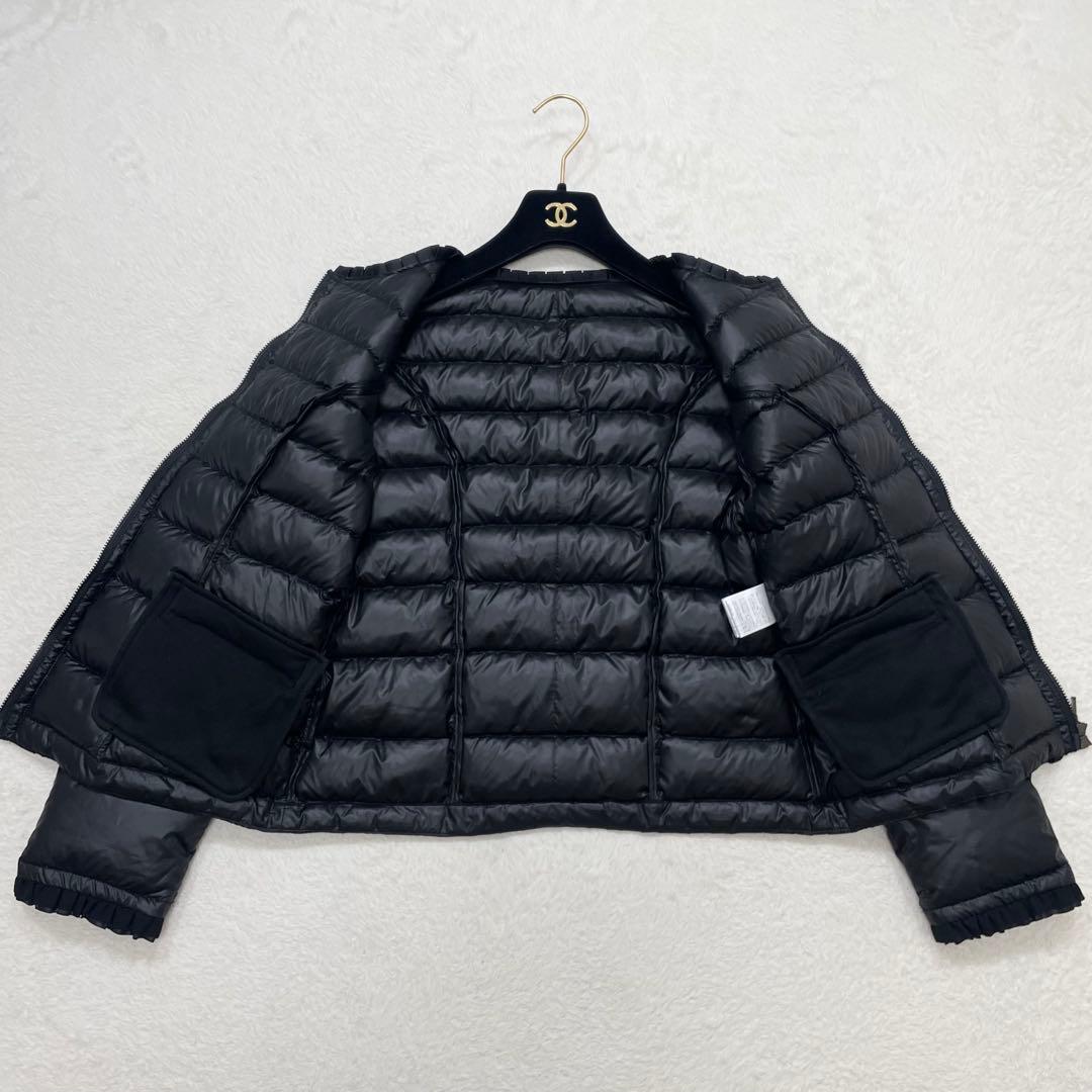 【美品】アンドラブ　ダウンジャケット　グログランリボン　ノーカラー（651）